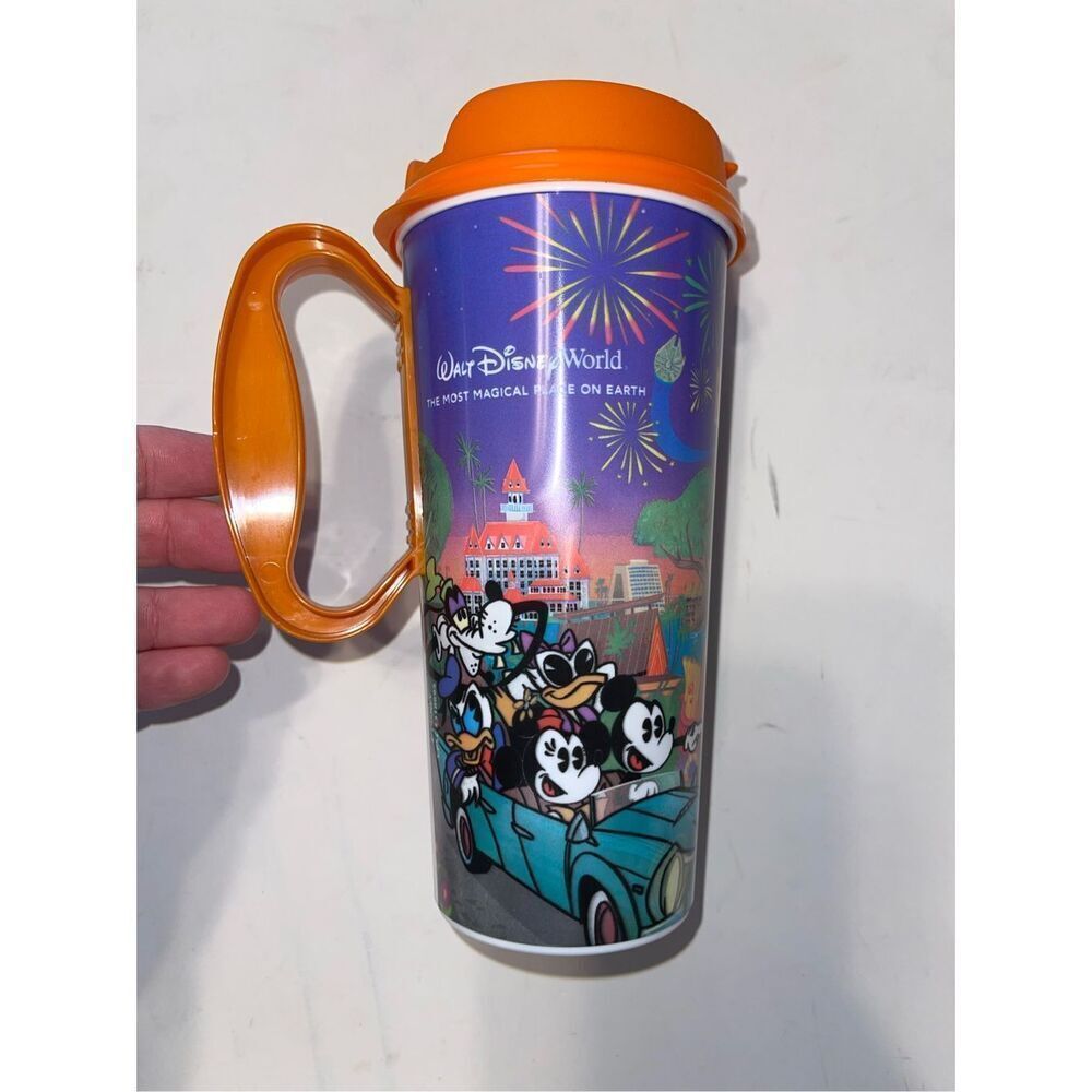 2024 Walt Disney World Resort Reusable Refillable Mug Parks Orange Mickey